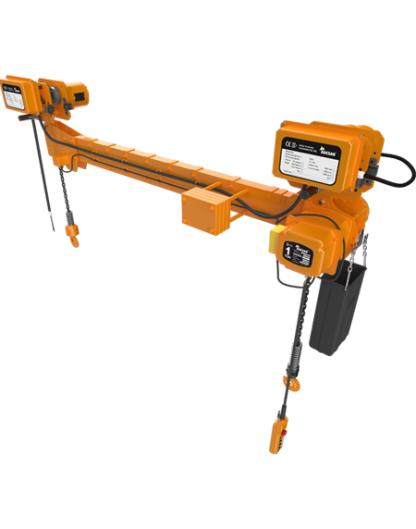 This is a special type hoist that minimizes horizontal error in sites that require high levelness, such as bulky products, long steels, and high leveling, which are difficult to maintain as two hooks are operated by one motor.