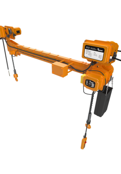 This is a special type hoist that minimizes horizontal error in sites that require high levelness, such as bulky products, long steels, and high leveling, which are difficult to maintain as two hooks are operated by one motor.